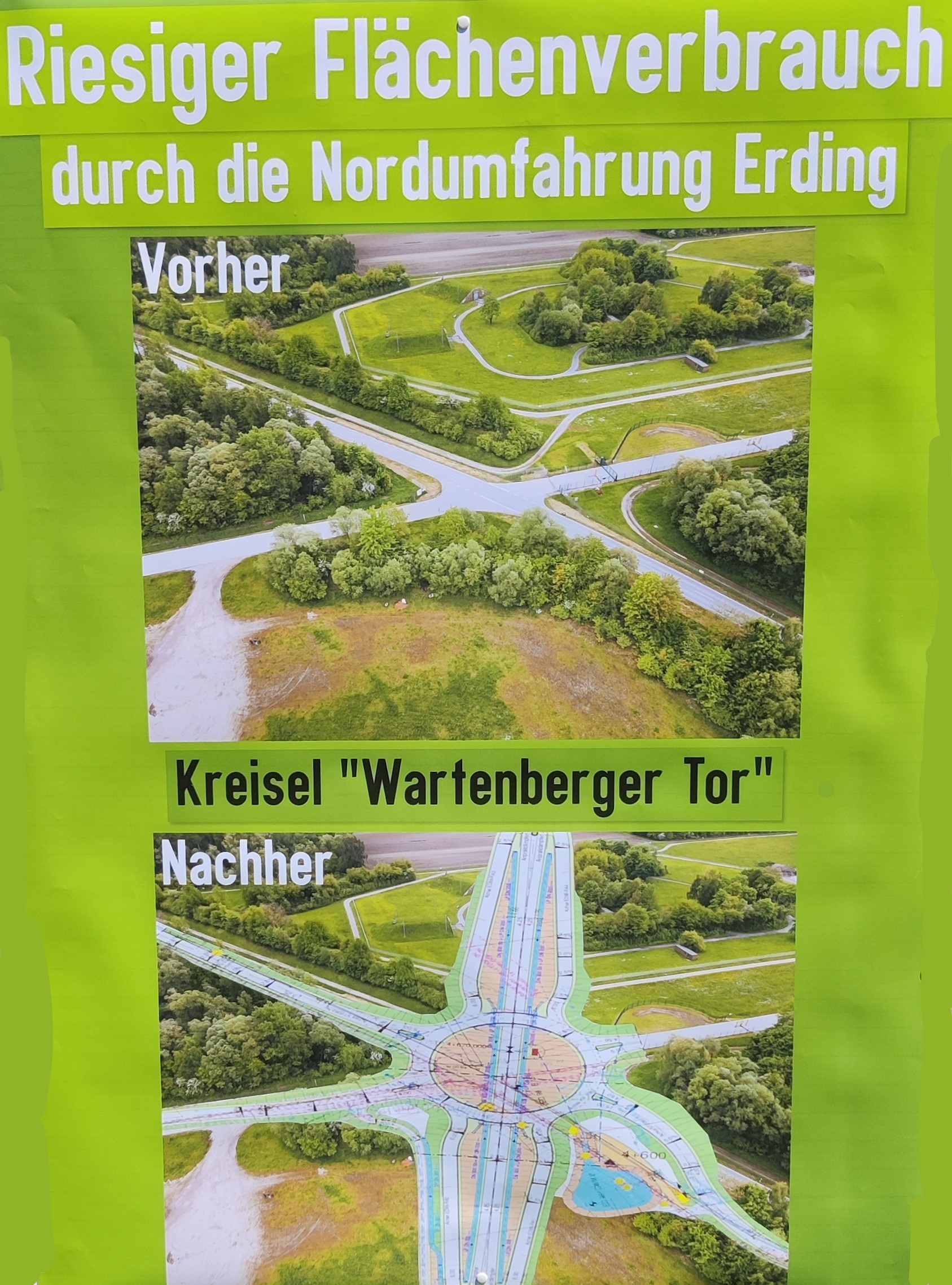 Plakat Wartenberger Kreisel Vorher Nachher