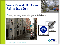 Seite aus dem Vortrag 'Neue Wege zur Fahrradstadt Freising'
